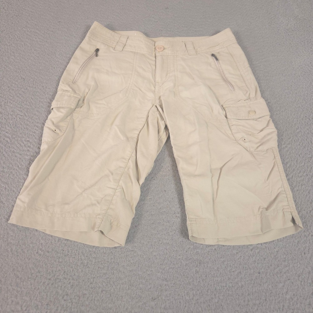 Columbia Shorts Womens 4 Tan East Ridge Nylon Cargo Straight Leg Hiking Trail
